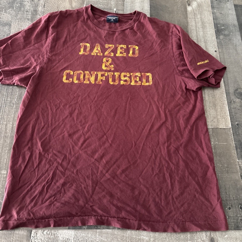 American Eagle Outfitters Dazed & Confused Maroon Cotton Graphic Men's T-Shirt L - Picture 3 of 7